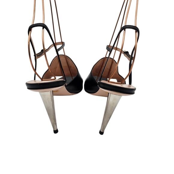 Gucci GG Blondie Heel Sandal Size 40.5 US 10.5 Black Leather Square Open Toe - Picture 3 of 12